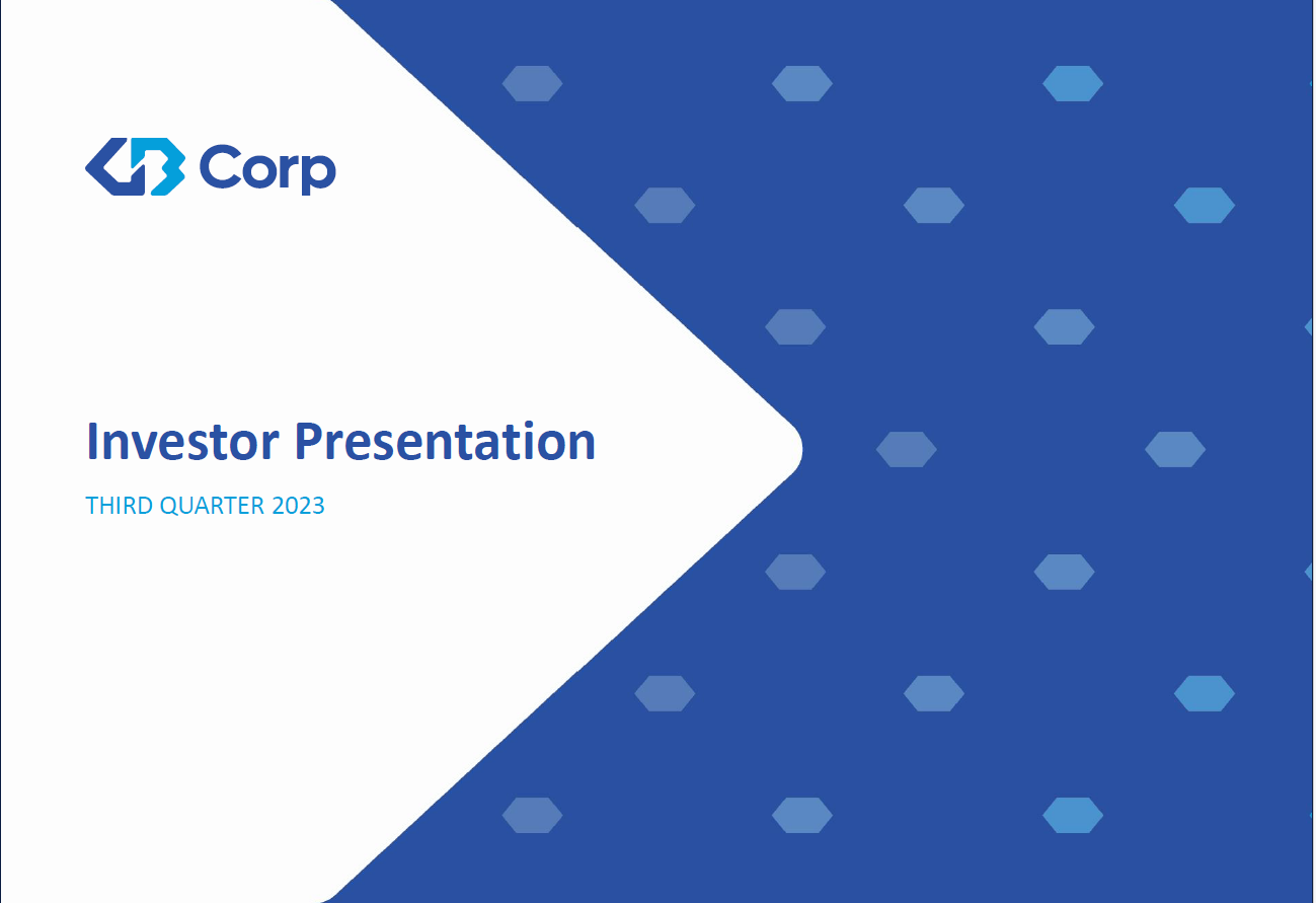 3Q 2023 GB Corp Investor Presentation